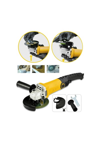 Tr Pro Bakır Sargı Avuç Içi Taşlama Makinası 6 Kademeli Uzun Kuyruk Devir Ayarlı 125-115 Mm 2800w