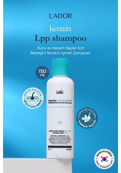 Lador Kuru Ve Hasarlı Saçlar Için Profesyonel Bakım Şampuanı Lpp Keratin Shampoo 150ml