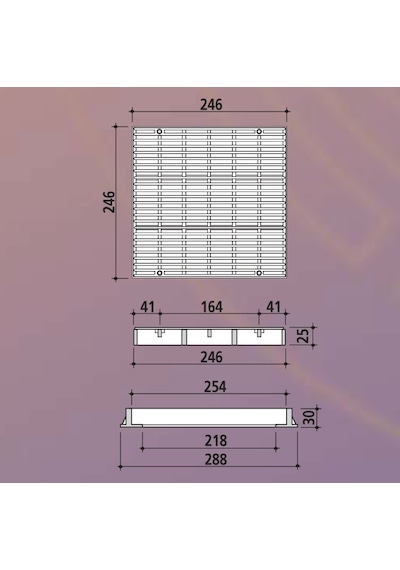 Gemaş Kare Dip Emiş Izgara Dış Çerçevesi 26,5x26,5-ToptancıyızBiz