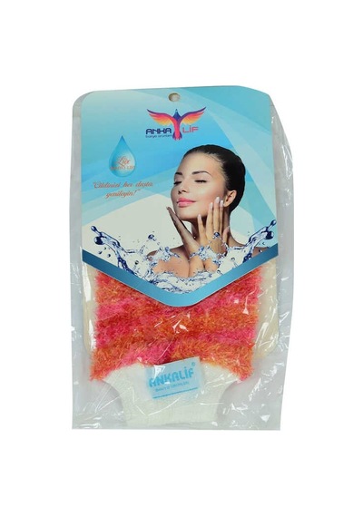 Lastikli El Geçmeli Yumuşak Eldiven Banyo Lifi Pembe-tcu 20x10 Cm Renkli