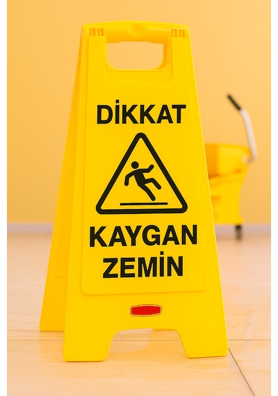 Kaygan Zemin Levhası Kaymayı Önleyici Uyarı Levhası, Kaygan Zemin İşareti, Kayma Risk Levhası