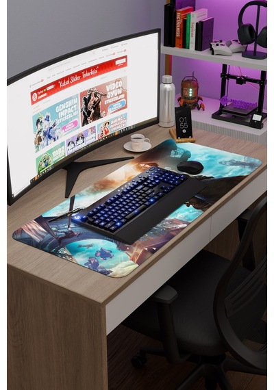 Bioshock Kaymaz Dikişli Kauçuk Oyuncu Mousepad V1 - 90x40 Xxl Gaming Mouse Pad Fare Altlığı