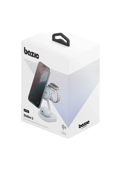 Energea X Bazic Gomag Station 2 3in1 15w Telefon Saat Masaüstü Hızlı Şarj Standı - Beyaz