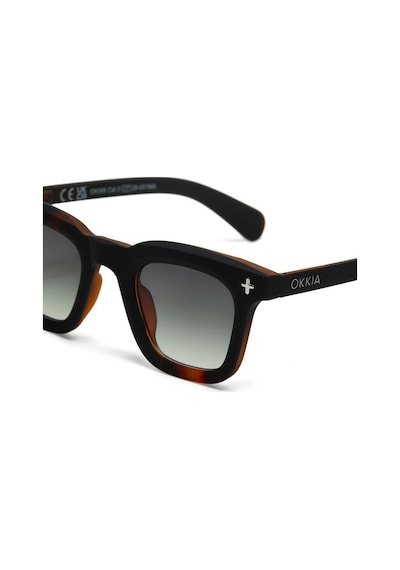 Okkia Firenze Unisex Güneş Gözlüğü Siyah Havana / Lens: Yeşil Gradyan Kahverengi
