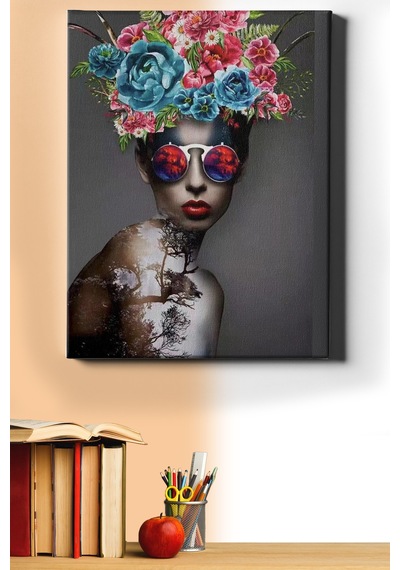 Webstyle Sayılarla Boyama Seti Kasnaklı Çiçek Saçlı Kadın 9 40 X 50 Cm