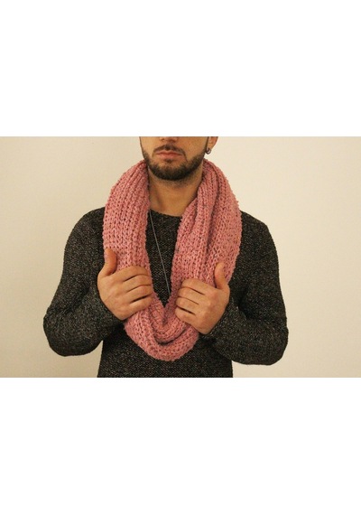 Boldy Örme Boyunluk Triko Atkı Somon Unisex (528296005)