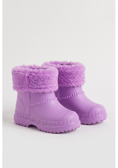 Çocuk Unisex İçi Kürklü Yağmur Çizmesi Mor