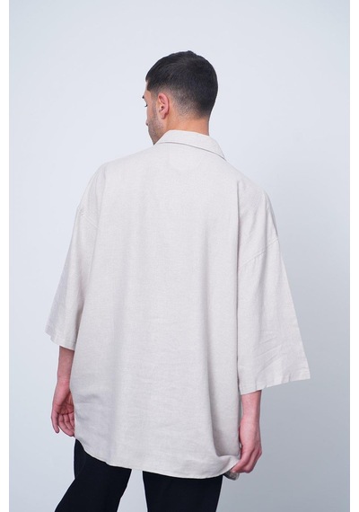 Taş Basic Yarım Kollu 1b Ch Oversize Gömlek Taş