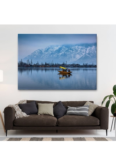 Es10 KY Özel Hindistan Srinagar Dal Gölü Kış Manzara Tablosu-1244 (50 x 70)