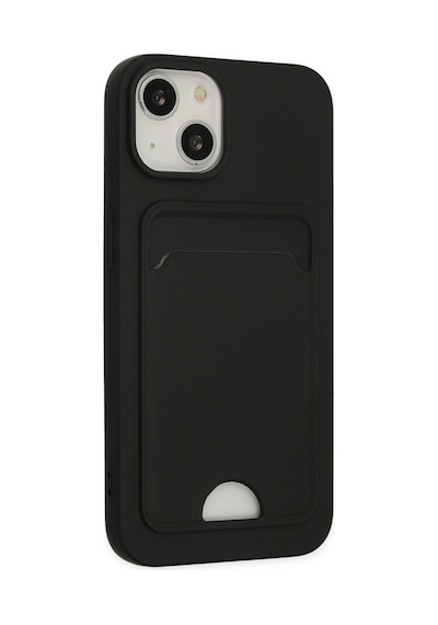 Apple iPhone Uyumlu  14 Plus Kılıf Kelvin Kartvizitli Silikon -  Siyah