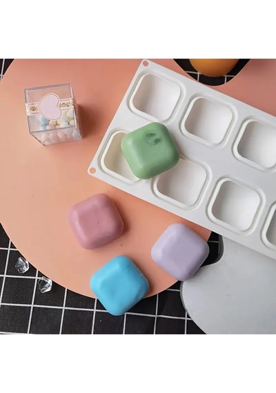 Profesyonel Kare Şekilli Silikon Sabun Muffin Pasta Çikolata Kek Kalıbı