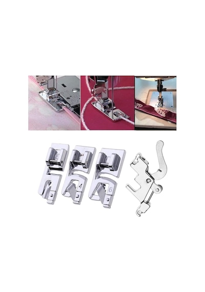 İşkur Makina Aile Dikiş Alçak Tutuculu Kıvırma Ayak Seti 2mm 4mm 6mm 10'lu Set