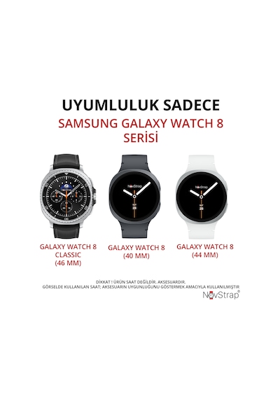 Novstrap Samsung Galaxy Watch 8 40mm 44mm Classic 46mm İle Uyumlu Kordon Lansman Silikon Kayış