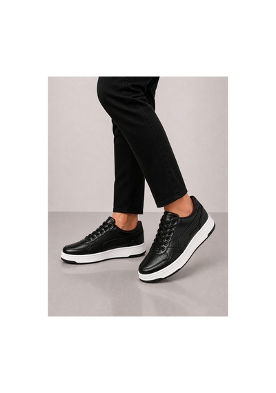 Yalçın Erkek Siyah Sneaker Kalın Taban Ortopedik Günlük Spor Ayakkabı Siyah - 880302228 Siyah
