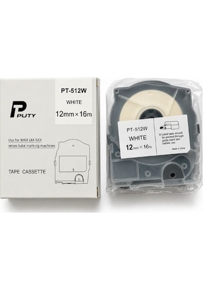 Lm-tp512w / Pt-512w Etiket Bant Kaseti Max Letawın Uyumlu 12mm X 16m Beyaz
