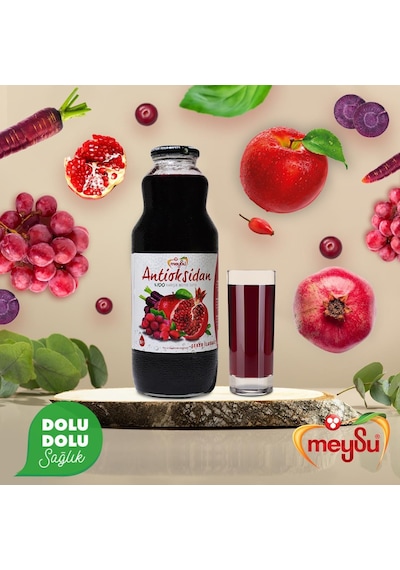 Meysu Antioksidan %100 Karışık Meyve Suyu 1 Lt X 6 Adet