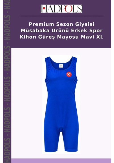 Premium Sezon Giysisi Müsabaka Ürünü Erkek Spor Kihon Güreş Mayosu Mavi Xl