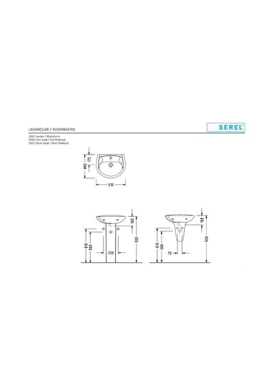 Serel Duvara Monte 40 x 50 CM Lavabo 2841Tds110H