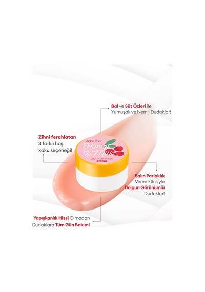 Bal Ve Süt Özlü Besleyici Ve Nemlendirici Dudak Maskesi A'pıeu Honey & Milk Daily Lip Mask Berry 48805478