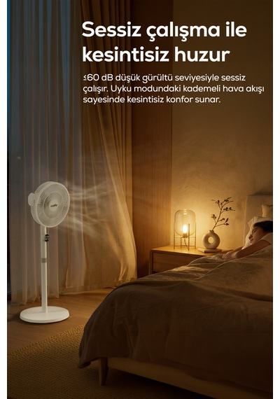 Ayaklı Vantilatör 23w, 24 Kademe, Kumandalı, Otomatik Salınım, Boy Ayarlı V0402102