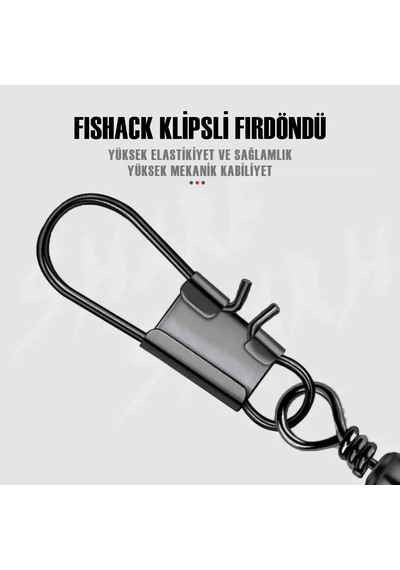 Fishack Paslanmaz Klipsli Fırdöndü Füme No: 9 12'li 13434198