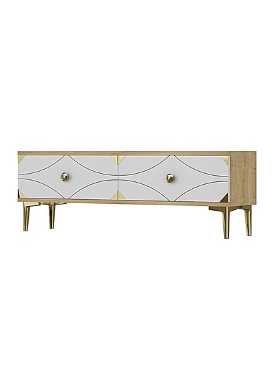 Tsa1297dbg - Alfa Tsa120 Tv Stand, Tv Sehpası, Tv Ünitesi Safirmeşe - Beyaz - Gold 120cm Tsa1297dbg - Alfa Tsa120 Tv Stand, Tv Sehpası, Tv Ünitesi Safirmeşe - Beyaz - Gold 120cm