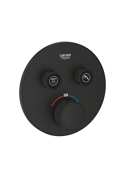 Grohe Grohtherm Smartcontrol Çift Yönlü Ankastre Termostatik Duş Bataryası Phantom Black - 29507Kf0