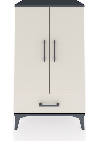 Hyperion Komodin 3 Raflı Tek Çekmeceli 2 Kapaklı 60x44x106 Antrasit-aytaşı Antrasit