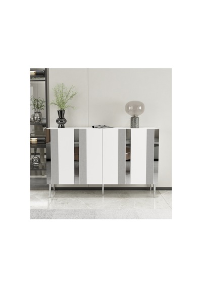 Forest 120 Cm Konsol Tv Sehpası Çok Amaçlı Dolap Beyaz-gümüş Beyaz-gümüş