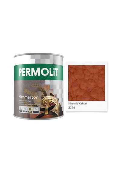 Permolit Hammerton Dekoratif Metal Boyası Kiremit Kahve 0.65 Lt.