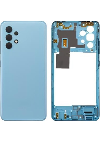 Samsung Galaxy Uyumlu A32 - Sm-a325f Full Kasa Arka Kapak Takım Mavi