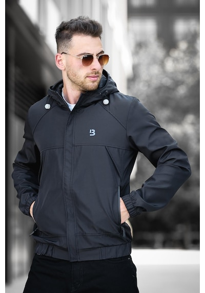 Oksit Bailey Suya Dayanaklı Slim Fit Erkek Kapüşonlu Mevsimlik Mont Yağmurluk 001