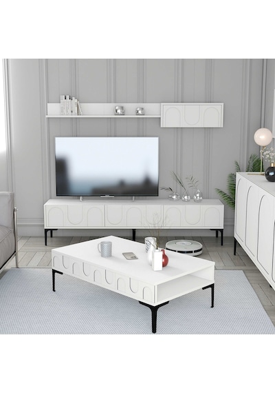 Variant Lyon 3 Lü Salon Takımı - Beyaz / Siyah