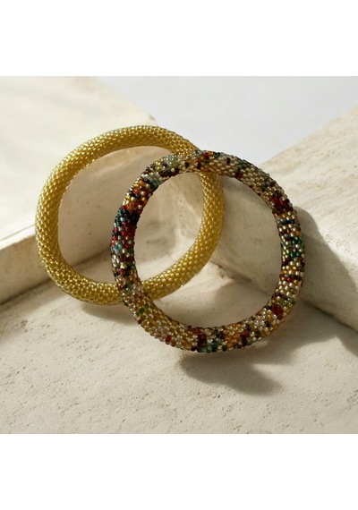 Chichibeads Mirella El Yapımı İkili Set Bileklik Altın
