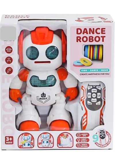 Uzaktan Kumandalı Sesli Disk Atan Robot Turuncu Çok Renkli
