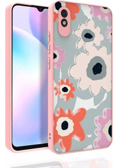 Xiaomi Redmi 9a Kılıf Desenli Kamera Korumalı Parlak Zore Nora Kapak NO5