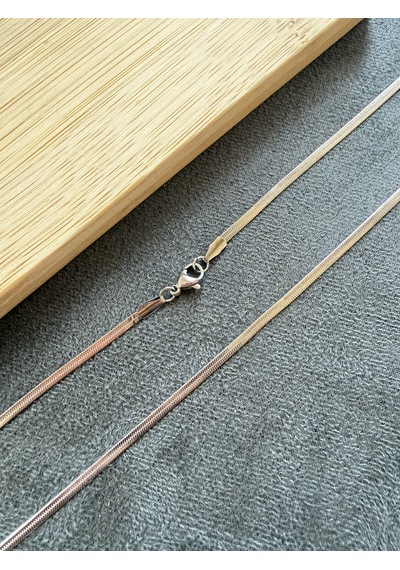 Paslanmaz Kararmaz Çelik Yılan Kolye Çelik Zincir 2,5mm Gümüş