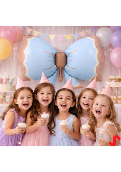 Fiyonk Folyo Balon, 91 Cm X 60 Cm - Retro Mavi Çok Renkli