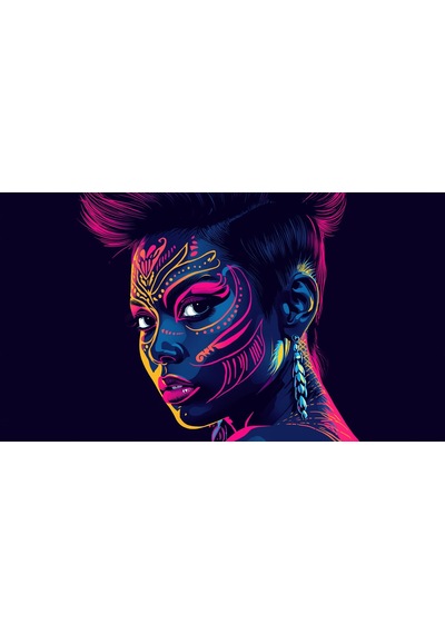 Neon Yüzler Pop Art Kadın Portre Serisi 22 Canlı Renkler Ve Asi Duruş