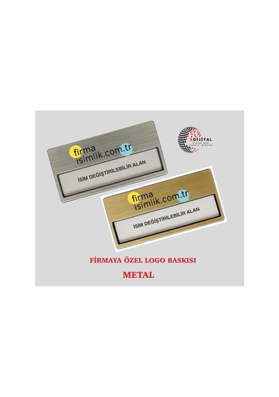 Metal Yaka Kartı Kişiye Özel Baskılı Mıknatıslı 10 Adet A Kalite