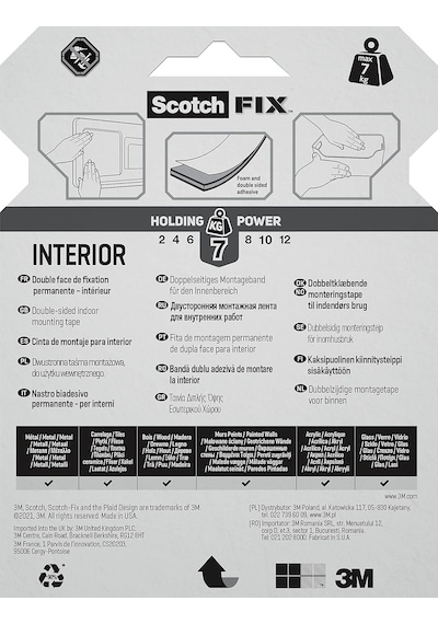 Scotch-fix İç Montaj Bandı 4496g-1950-p, 19 Mm X 5 M, 1 Rulo/paket Ambalaj Farklı Olabilir