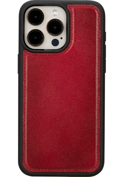 Apple Uyumlu   iPhone 15 Pro Max Deri Cüzdanlı Kılıf   Mwwn V4ef Kırmızı