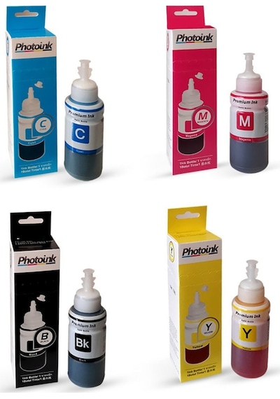 Epson Ecotank L382 İçin 4renk 1 Takım Photoink Mürekkep