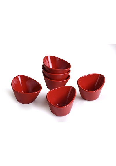 Keramika Kırmızı Bayrak Tigela Çerezlik Sosluk 11 CM 6 Adet