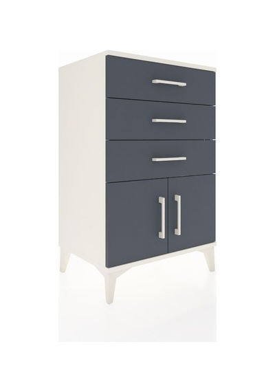 Hyperion Komodin 3 Çekmeceli 2 Kapaklı 60x44x96 Aytaşı-antrasit Aytaşı