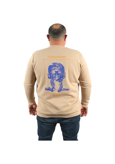 Moc Grande Mocgrande Büyük Beden Erkek Sweat Malcolmx 22735 Bej