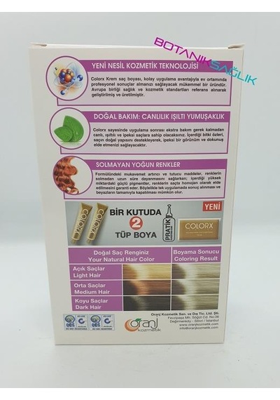 Colorx Bitkisel Saç Boyası Set - 10.2 Ekstra Küllü Açık Sarı