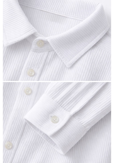 Ahengim Erkek Çocuk Modern Kesim Beyaz Polyester Basic Gömlek Ak8789