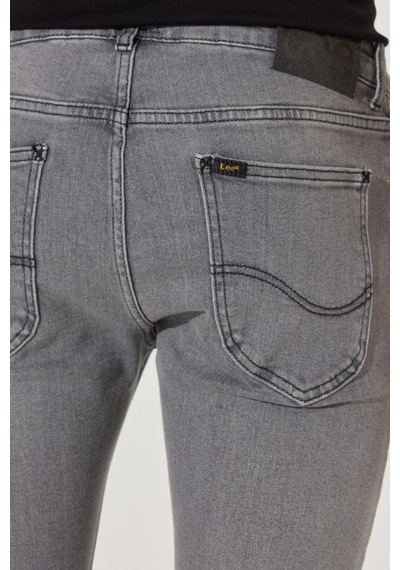 Lee Malone Skinny Fit Dar Kesim Normal Bel Gri Esnek Jean Kot Pantolon Grey Worn