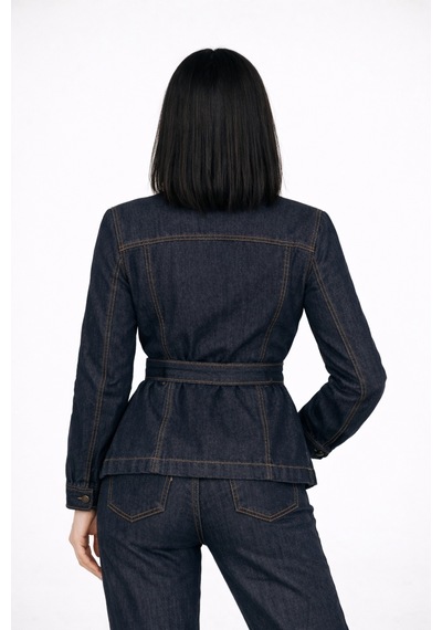 Kadın Geniş Paça Yüksek Bel Denim Pantolon Indigo Form mavi